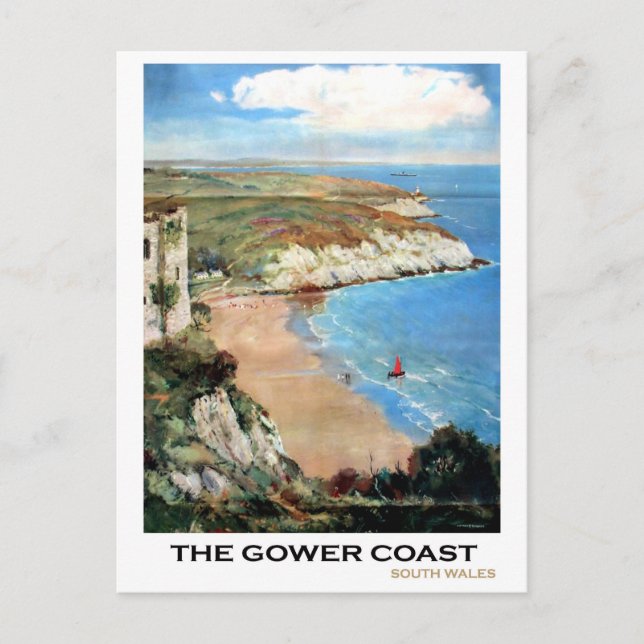 Landscape view of the Gower coast, south wales Postcard (Front)