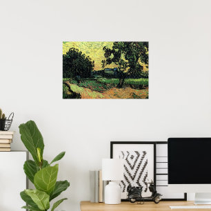 Landscape w Chateau of Auvers by Vincent van Gogh Poster