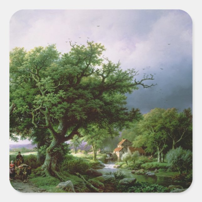 Landscape with a Mill Square Sticker (Front)