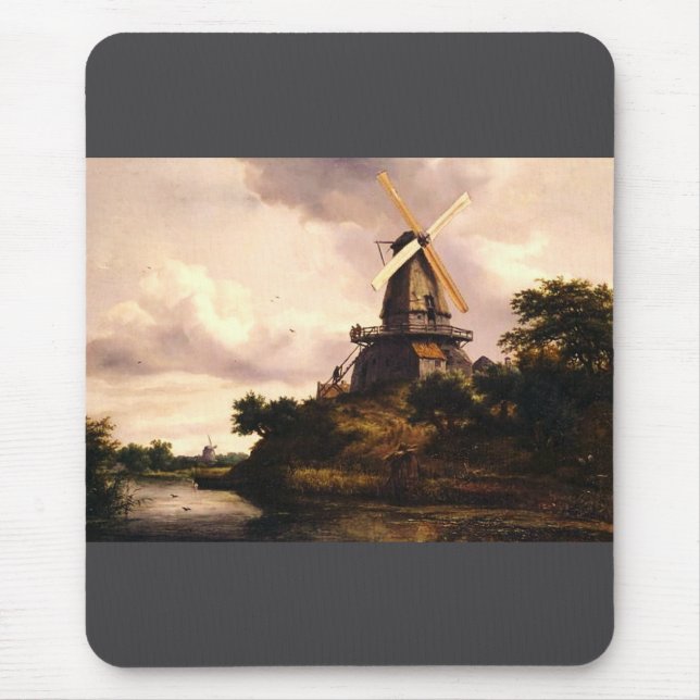 Landscape with a Windmill Art Mouse Pad (Front)
