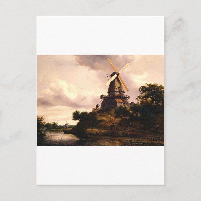 Landscape with a Windmill Art Postcard (Front)