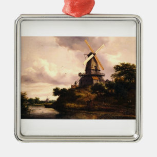 Landscape with a Windmill Metal Tree Decoration