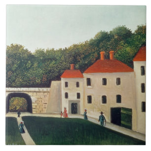 Landscape with an Arch and Three Houses, 1907 (oil Tile