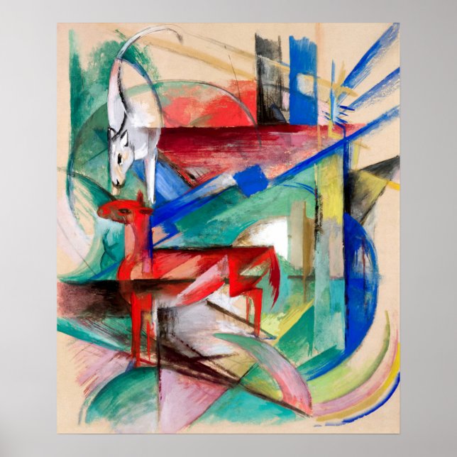 Landscape with Animals by Franz Marc Poster (Front)