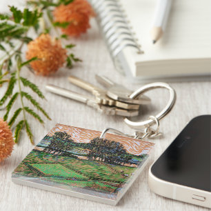 Landscape with Bridge Across the Oise Key Ring