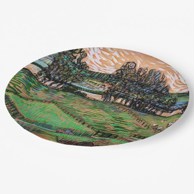 Landscape with Bridge Across the Oise Paper Plate (Angled)
