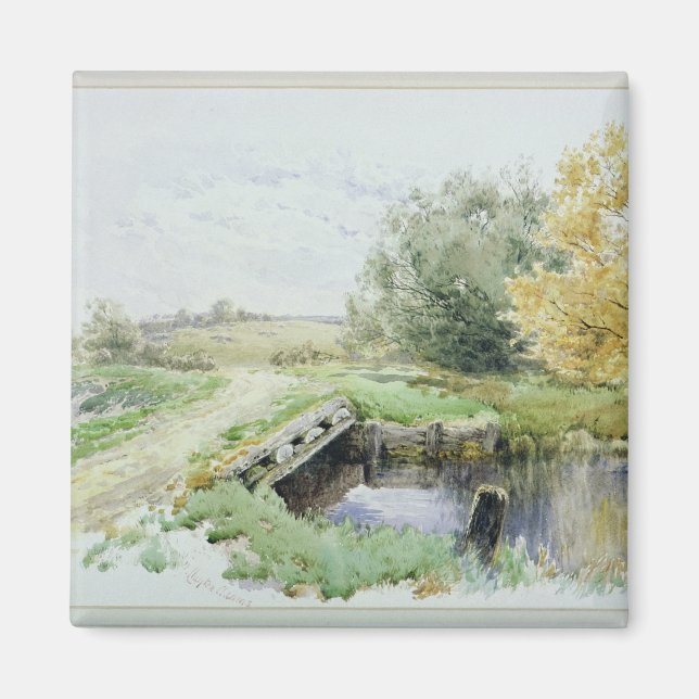 Landscape with bridge over a stream magnet (Front)
