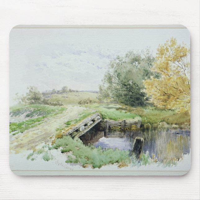 Landscape with bridge over a stream mouse pad (Front)