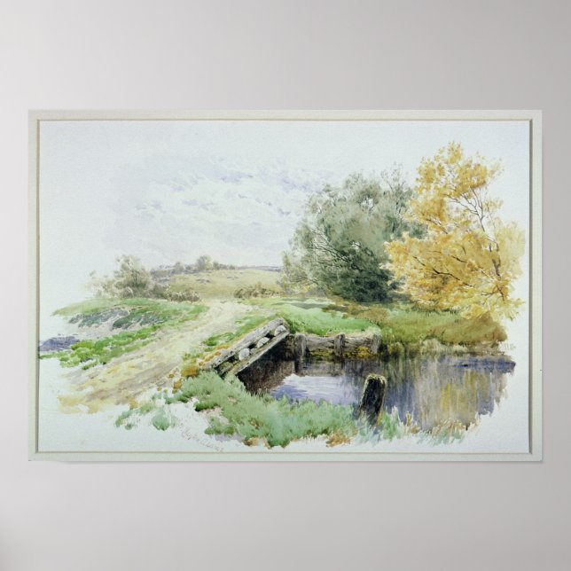 Landscape with bridge over a stream poster (Front)
