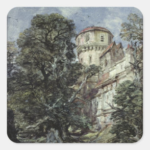 Landscape, with Castle and Trees Square Sticker