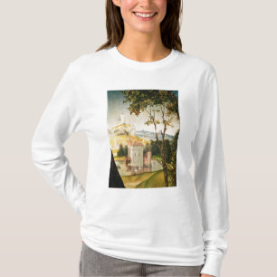 Landscape with castle in a moat and two swans T-Shirt