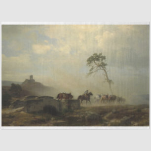 Landscape with Castle Ruins and Horse Riders Tissue Paper
