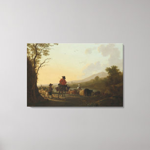 Landscape with Cattle Driver and Shepherd Canvas Print