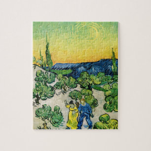 Landscape with Couple Walking by Vincent van Gogh Jigsaw Puzzle