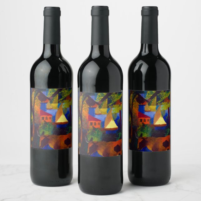 Landscape with Cows, 1914 by August Macke Wine Label (Bottles)