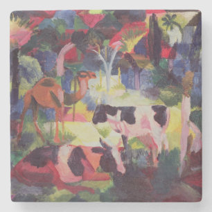Landscape with Cows and a Camel Stone Coaster
