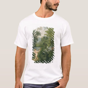 Landscape with Cupid aiming an arrow at a Parrot o T-Shirt
