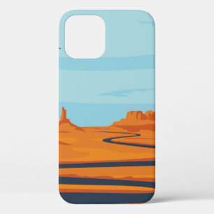  landscape with deserted valley, mountains, dark w iPhone 12 case