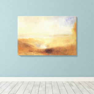 Landscape with Distant River Bay by Joseph Turner Canvas Print