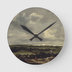 Landscape with Dunes near Haarlem (oil on canvas) Round Clock