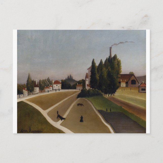 Landscape with Factory by Henri Rousseau Postcard (Front)