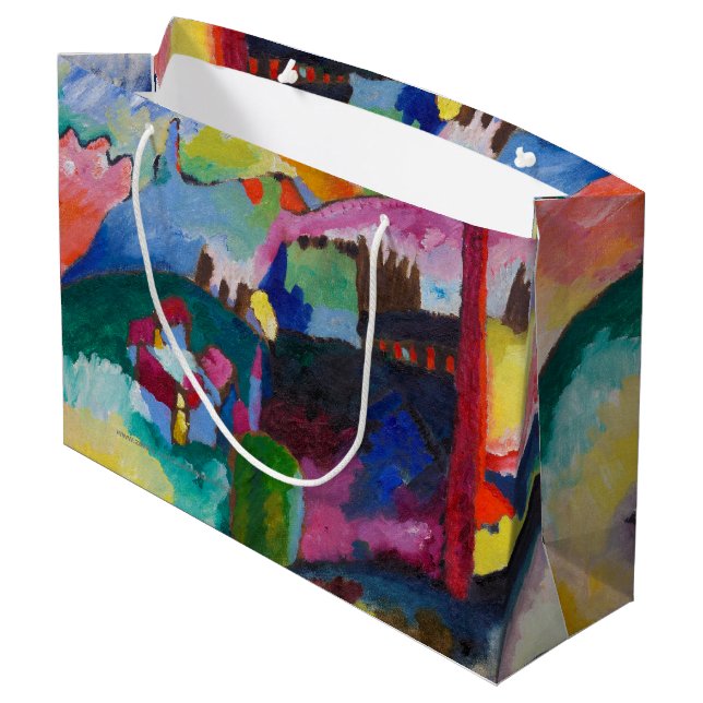 Landscape with Factory Chimney, Wassily Kandinsky Large Gift Bag (Back Angled)