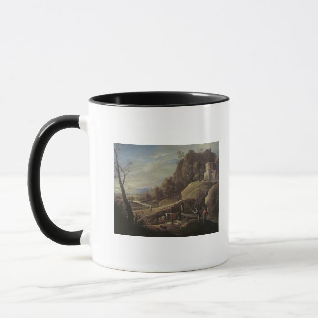 Landscape with Farmers tending their Animals Mug (Left)