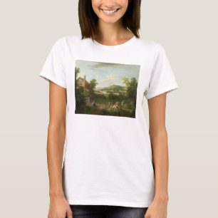 Landscape with Farmworkers, c.1730-40 (oil on canv T-Shirt