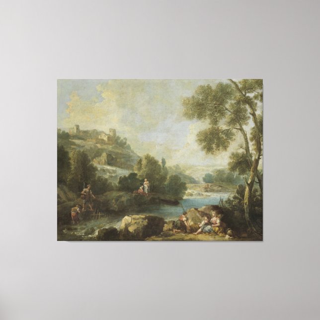 Landscape with Figures, Giuseppe Zaïs (attributed Canvas Print (Front)