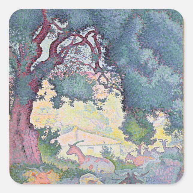 Landscape with Goats, 1895 Square Sticker (Front)