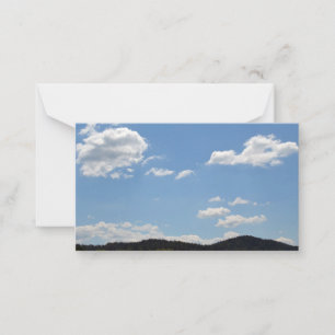 Landscape with green hills, trees & clouds card