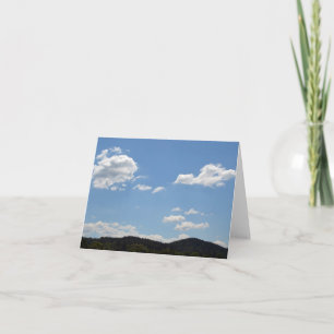 Landscape with green hills, trees & clouds poste card