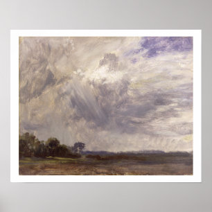Landscape with Grey Windy Sky, c.1821-30 (oil on p Poster
