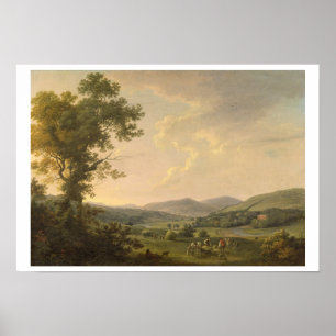 Landscape with Haymakers and a Distant View of a G Poster