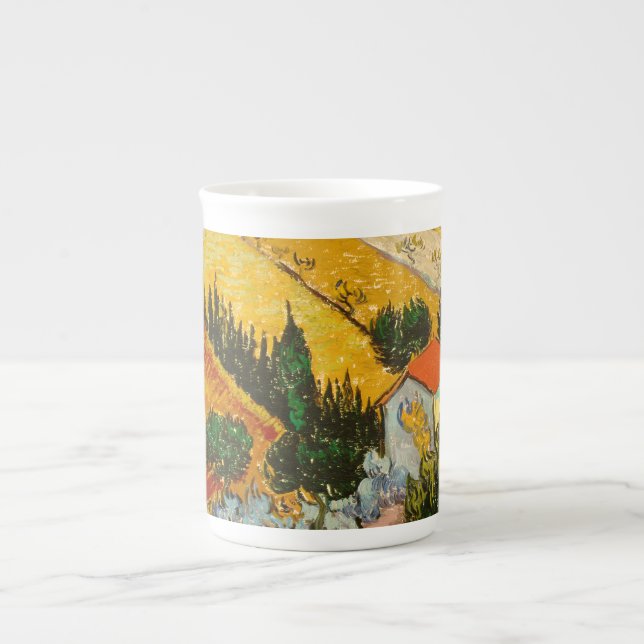 Landscape with House and PloughmaVincent van Gogh  Bone China Mug (Front)