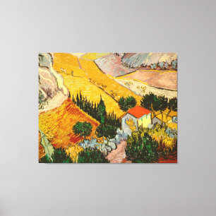 Landscape with House and PloughmaVincent van Gogh Canvas Print