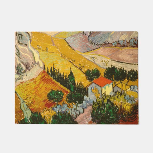 Landscape with House and PloughmaVincent van Gogh  Doormat (Front)