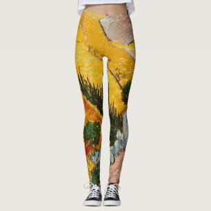 Landscape with House and PloughmaVincent van Gogh  Leggings