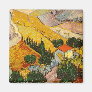 Landscape with House and PloughmaVincent van Gogh Magnet