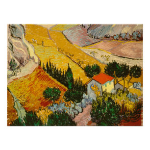 Landscape with House and PloughmaVincent van Gogh Poster