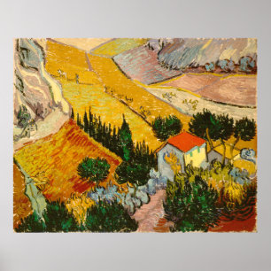 Landscape with House and PloughmaVincent van Gogh Poster