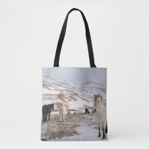 Landscape with Icelandic Horses Tote Bag