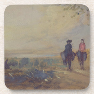 Landscape with Lake and two Figures Riding, previo Coaster