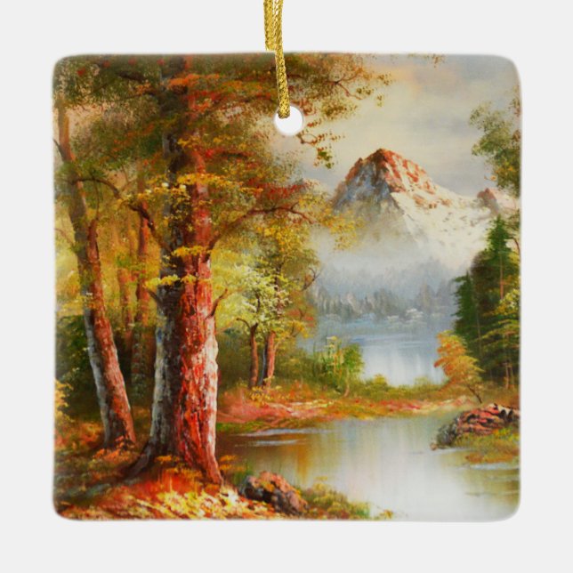 Landscape with mountain ceramic ornament (Front)