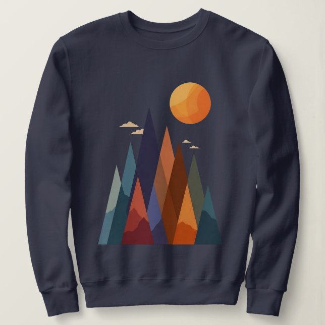 Landscape With Mountains and Sun Sweatshirt (Design Front)
