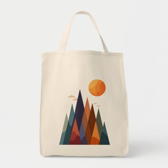 Landscape With Mountains and Sun Tote Bag (Front)