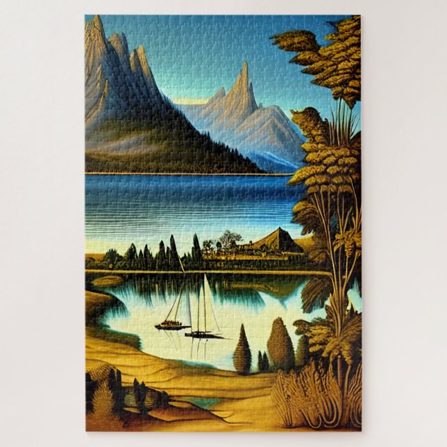 Landscape With Mountains Art    Jigsaw Puzzle (Vertical)