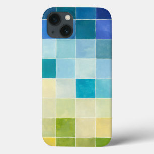 Landscape with Multicolored Pixilated Squares iPhone 13 Case