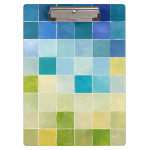 Landscape with Multicolored Pixilated Squares Clipboard