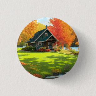 Landscape with Nature Background 3 Cm Round Badge